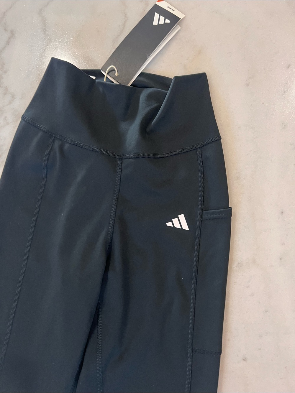 adidas Black High-Rise Leggings with Side Pocket